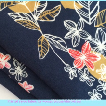 Tissu de viscose de chemise de dame imprimée de fleurs 2016